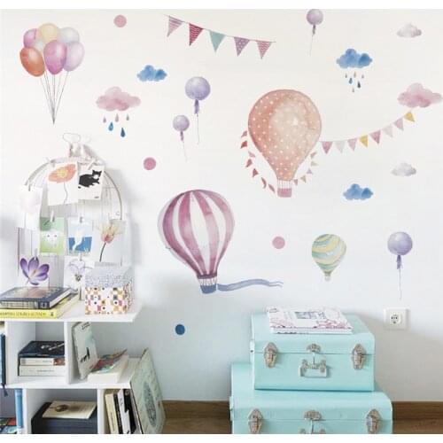 2020 Balloons Rain Wall Stickers for Kids Rooms Decals Children Bedroom Kindergarten Decoration Art Mural