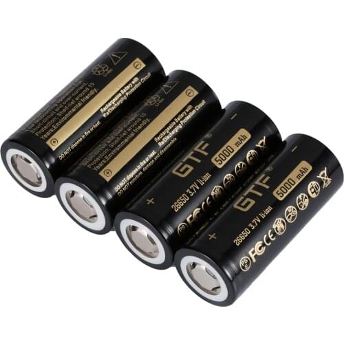 26650 3.7v 5000mah 26650-50A Rechargeable Li-ion Battery for LED ICR 26650 Flashlight Torch Accumulator High Capacity Battery