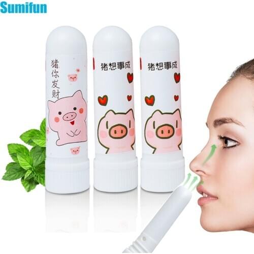 3pcs Nasal Inhaler Mint Cream Rhinitis Nasal Essential Oils Chinese Herbal Refresh Ointment Headache Cold Medical Plaster D3524