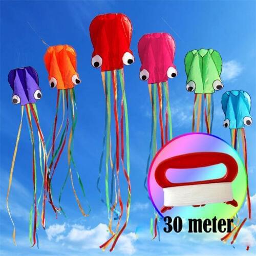 4M Octopus Kite Single Line Stunt Software Power Flying Soft 3D Kite DIY Outdoor Sport Kids Toy With 30M String Toys Easy To Fly
