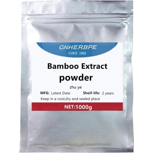 50-1000g Natural Pure Bamboo Extract Powder,Zhu Ye,70% Organic Silica for Skin Hair & Nails Health,Free Shipping
