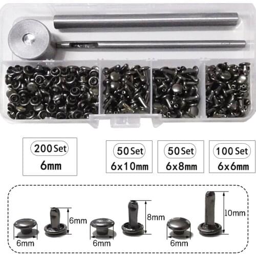 6mm 8mm 10mm Metal Double Cap Side Round Rivet Leather Belt Wallet Bag Shoe Clothes Decorative DIY Leather Craft Cap Rivet