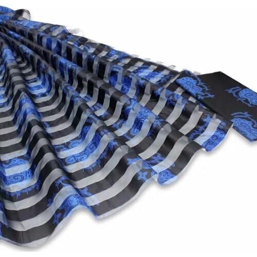 Pure silk fabric organza fabric african fabric abkara african wax print fabric 2+4yards organza ribbon silk for dress B2-D7