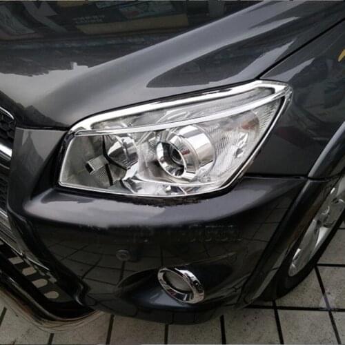 Chrome For Toyota RAV4 XA30 2005 2006 2007-2009 2010 2012 front headlights head lights lamp cover trims stickers Accessories