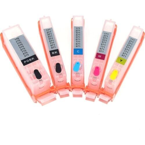 5 colors PGI-770 CLI-771 Refill Ink Cartridge with ARC Chip for Canon PIXMA MG6870 MG5770 MG5770 TS8070 TS6070 TS5070 PGI770