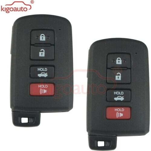 Kigoauto 2pcs Smart key case shell 4 button HYQ14FBA for Toyota Avalon Camry Corolla 2012 2013 2014 2015