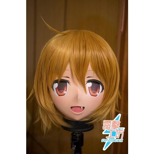 KM9144) Handmade Female Sweet Girl Resin Crossdress Outfit Cosplay Japanese Animegao Role Play Kigurumi Mask