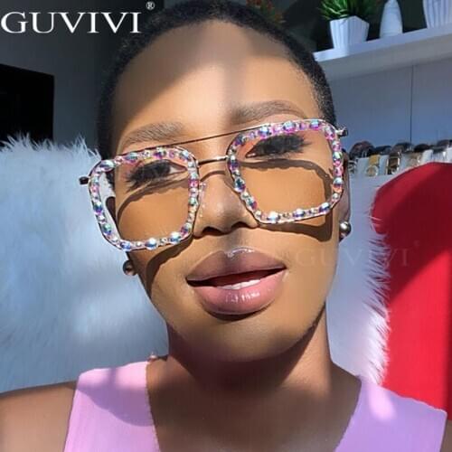 Square Rhinestone Sunglasses Women 2020 Crystal Diamond Sunglasses Men Glasses Oversized Handmade Sunglasses Ladies UV400