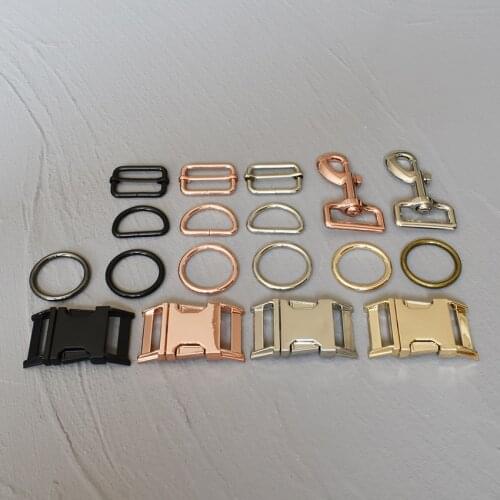 50 Pcs 30mm Metal D Ring Belt Straps Slider Quick Release Buckle Spring Hook For Dog Collar Leash Harness Accessories 30-1