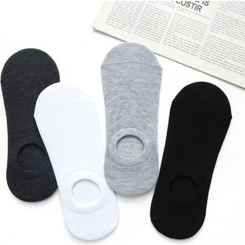Many Batches Of Mens Ankle Socks Slippers Happy Mens Boat Socks Summer And Autumn Fashion Non-Slip Silicone Invisible Cotton
