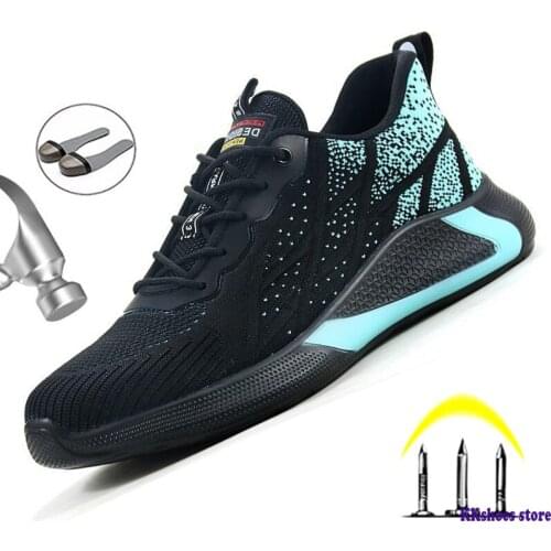 Fashion Safety Shoes Men Boots Puncture Proof Work Shoes Sneakers Steel Toe Shoes Male Work Boots Construction Work Footwear