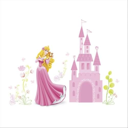 Cartoon princess castle Wall Stickers For Kids Room Girl Gift Bedroom Wall Decoration Movie Posters Door Sticker