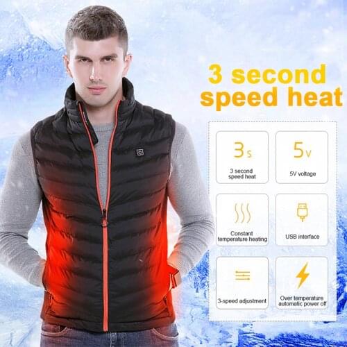 Men Autumn Winter Smart Usb Electric Heating Vest Thermal Clothing Women Outdoor Thermal Warm Jacket Fishing Hunting