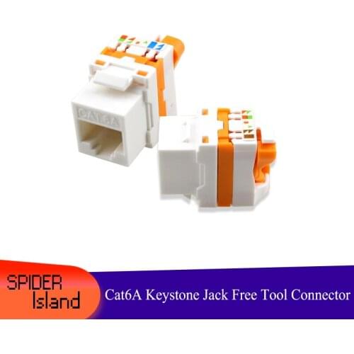New 180 Degree French module Cat6A free Spin Module RJ45 Module Network Keystone Jack Connector