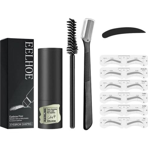 One Step Eyebrow Stamp Shaping Kit Eyebrow Powder Stamp Makeup Long Lasting Buildable Eyebrow Makeup