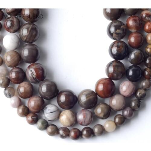 Wholesale Natural Wood Jades Stone Round Beads For Jewelry Making Charm Spacer Loose Beads Diy Bracelets Necklace 15" 6mm8mm10mm