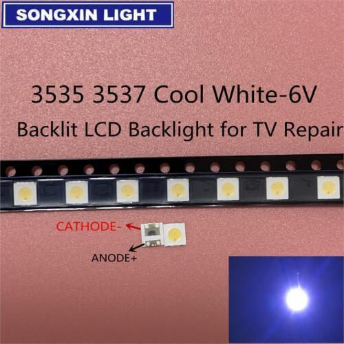 50pcs High Power LED LED Backlight 2W 3535 3V 6V Cool white 135LM TV Application