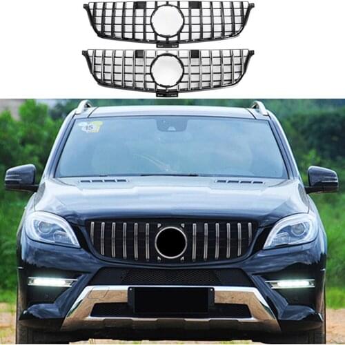 Front Bumper Racing Grill Billet Grille Cover For Mercedes-Benz W166 ML-Class 2012-2015 GT