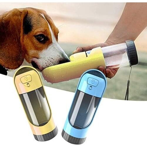 Portable Dog Travel Water Bottle Pet Cat Foldable Drink Bowl Feeder 300ml