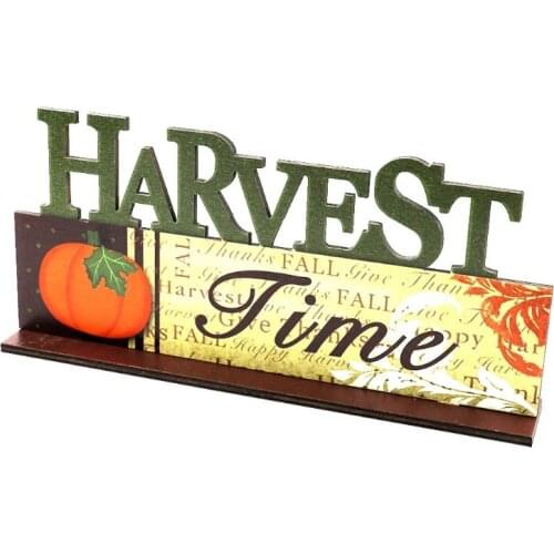 667A Harvest Festival Pumpkin Scarecrow Owl Wooden Desktop Ornaments Creative Decor