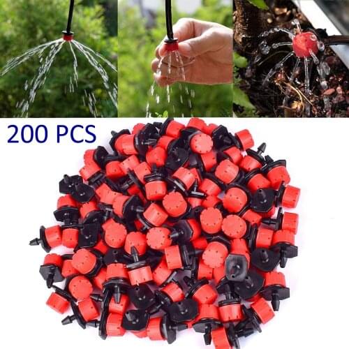 200Pcs/Bag Adjustable Garden Irrigation Drippers Sprinklers Emitter Drip Anti-Clogging Watering System