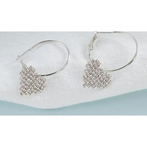 Luxury Shiny Crystal Rhinestone Love Heart Drop Earrings for Women Various Style Korean Statement Jewelry Wedding Gift EC189