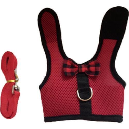 Breathable Mesh Dog Harness Pets Vest Small Animals Harness and Leash Set For Rabbits Guinea Hamster Bunny Ferret Pet Supplies