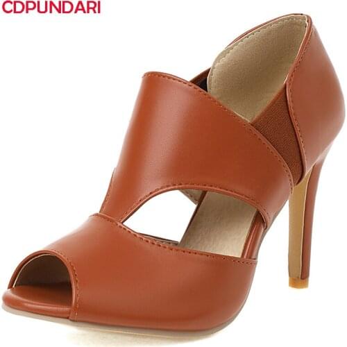 Black Brown Peep Toe Sexy Stiletto High Heels Sandals Women Summer Casual Shoes Sandales Femmes 2021 Sandalias Mujer