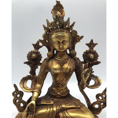 Collect China Fine Workmanship Brass Sculpture Bodhisattva Buddha Metal Crafts Home Decoration#21