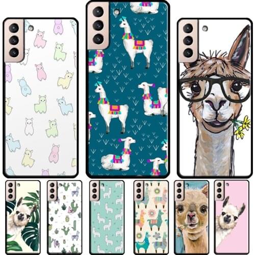 Cartoon Alpaca Llama Silicone Case For Samsung Galaxy S21 S20 FE S8 S9 S10 Plus Note 10 9 Note 20 Ultra Coque