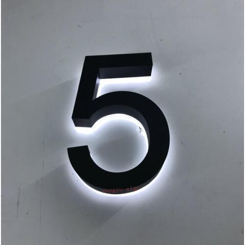 Custom 3d stainless steel backlit led channel house number letter lights