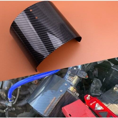 Universal Car Air Intake Cone Cover Heat Shield Carbon Fiber Texture Stainless Steel Fit for 2.5" -5.5" Air Filter