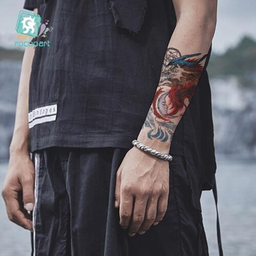 Rocooart Big Wolf Temporary Tattoo Stickers Waterproof Women Fake Arm Animal Tattoos Adult Men Body Art Taty 21x15cm