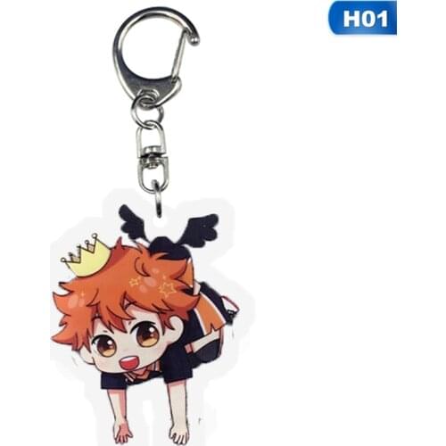 High Quality Haikyuu! Karasuno Nekoma Anime Karasuno High School Doomed Battle Metal Keychain for Men Keyring Haikyuu Key Chains