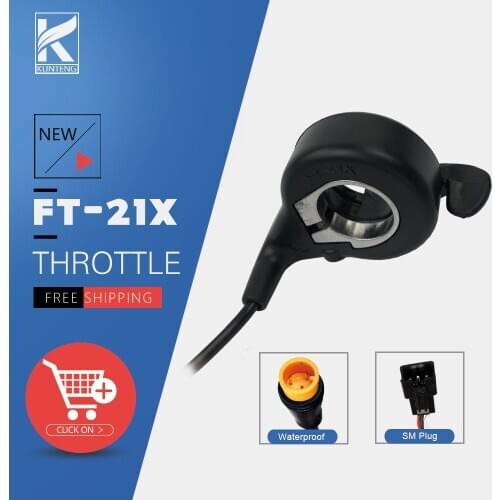 WUXING Electric Bicycle Accessories FT-21X Thumb Throttle 12V24V36V48V60V72V SM/Waterproof Plug For Ebike Conversion Kit