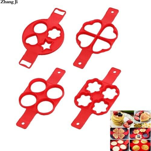 Zhangji 4/7 Cavity Silicone Nonstick Egg Pancake Ring Pancake Maker Mold Egg Cooker Fried Egg Shaper Omelet Moulds for Cooking