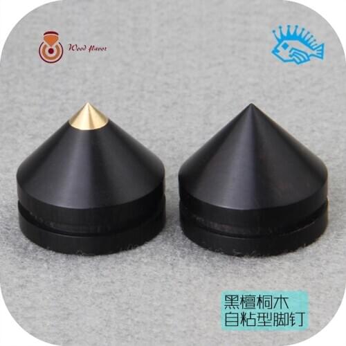 1pcs fever HIFI Amplifier Feet Pad Speaker Stand Spikes CD Player Bookshelf Ebony copper wood Shockproof nail pad 23mm diameter