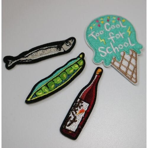 1pc cute fish iron on patches for clothes Small embroidery parches ironing applique sticker for bags backpack jeans