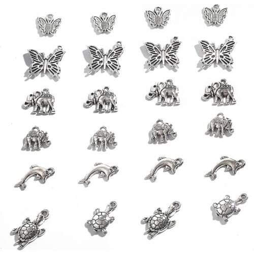 10/20/30pcs Tibetan Rhodium Animals Charms Pendant Tibetan Retro Charms For Bracelet Necklace Diy Jewelry Making