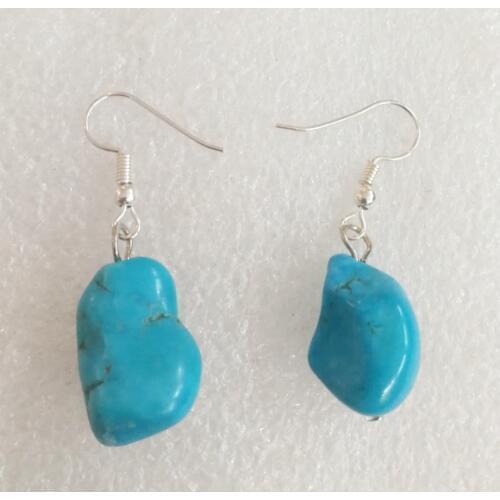 10 Pairs / Lots Woman Jewelry Classic Earring 15mm Blue Stone Natural Baroque Beads Dangle Hook Earrings