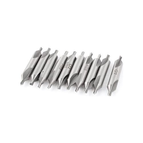 10Pcs 2mm/3mm 60 Degree Double End HSS Center Drill Countersink Bit Lathe Mill Tool
