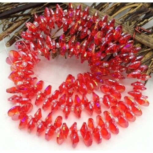 Wholesale price 190pcs red pink bicone shape glass crystal 4*8mm spacers beads high quality jewelry findings accessories B2882