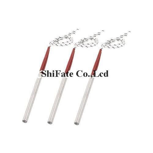 220V 100W/200W/250W/400W 2-Wire Industry Mold Cartridge Heater Heating Element Dia.8mm x Lengh 30/60/70/100mm 3Pcs