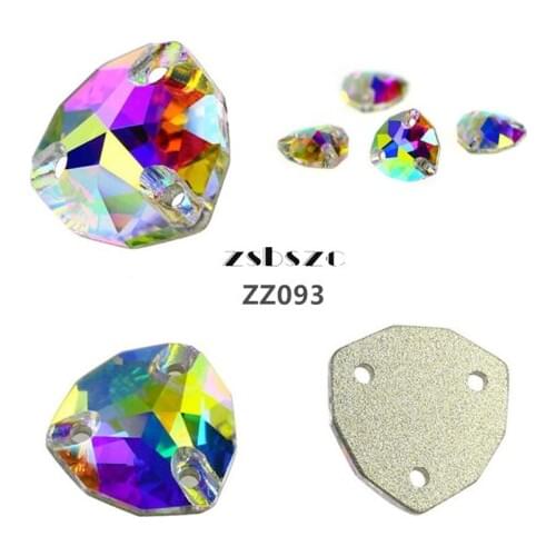 Zsbszc new 288pcs Flatback Flashes AB rhinestones sew on diamonds shoes hats bags gown dress clothing accessories ZZ093