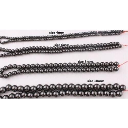 3 4 6 8 10 12mm hotsale y6363 Round Natural Stone Black ball Hematite Beads bracelet necklace diy Jewelry Making crystal