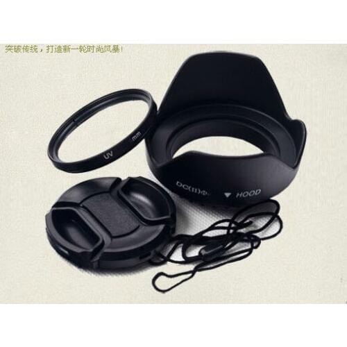 49 52 55 58 62 67 72 77MM lens hood + UV fiter +lens cap 16-50 For Fuji X-T20 X-T2 T10 A2 X-E2 18-55mm 5D3 5D4 60D D3200 D7000
