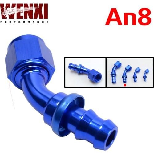 AN8 8AN AN-8 45 Degre Black Push On Lock Socketless Hose End Fitting Adapter WX-SL2045-08-011