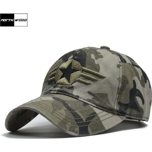 [NORTHWOOD] Brand Camo US Army Cap Men Army Baseball Cap Dad Hat For Men Camouflage Snapback Bone Masculino Tactical Dad Cap