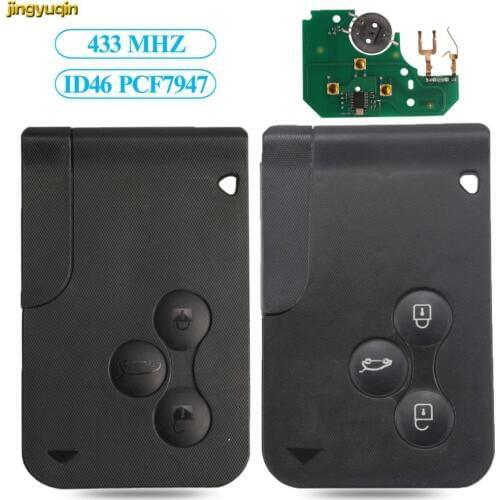 Remote Car Key 433MHZ ID46 PCF7947 Chip For Renault Megane II Scenic II Grand Scenic II 2003-2008 3B Smart Card Ultrasonic PCB
