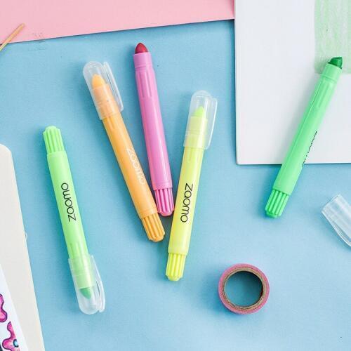 DL Solid color crayon marker DIY creative stationery colorful candy color painting brush pen mark Stationery office supplies for